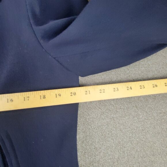 Lauren Ralph Lauren Size 12 Blue Double Breasted Cropped Blazer Nautical Peacoat - Picture 8 of 9